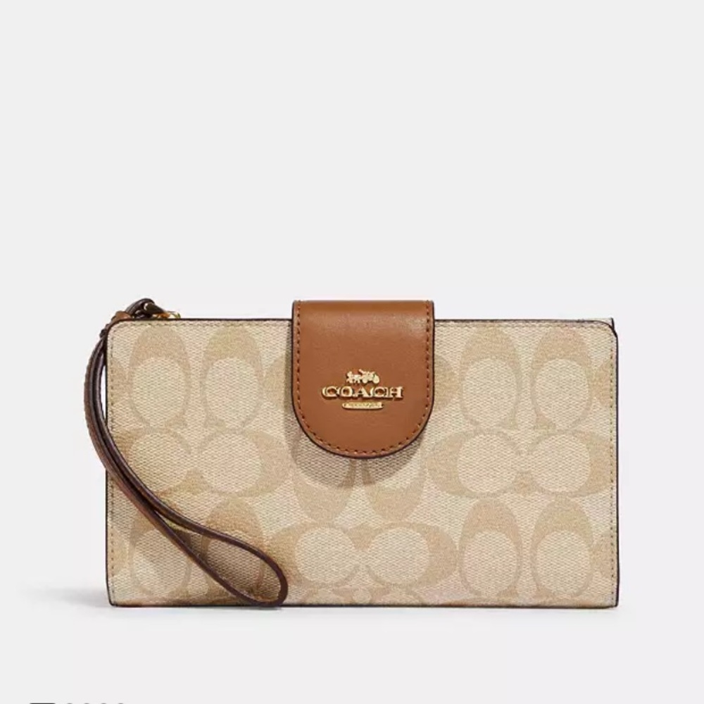 Coach Phone Wallet In Colorblock Signature Canvas